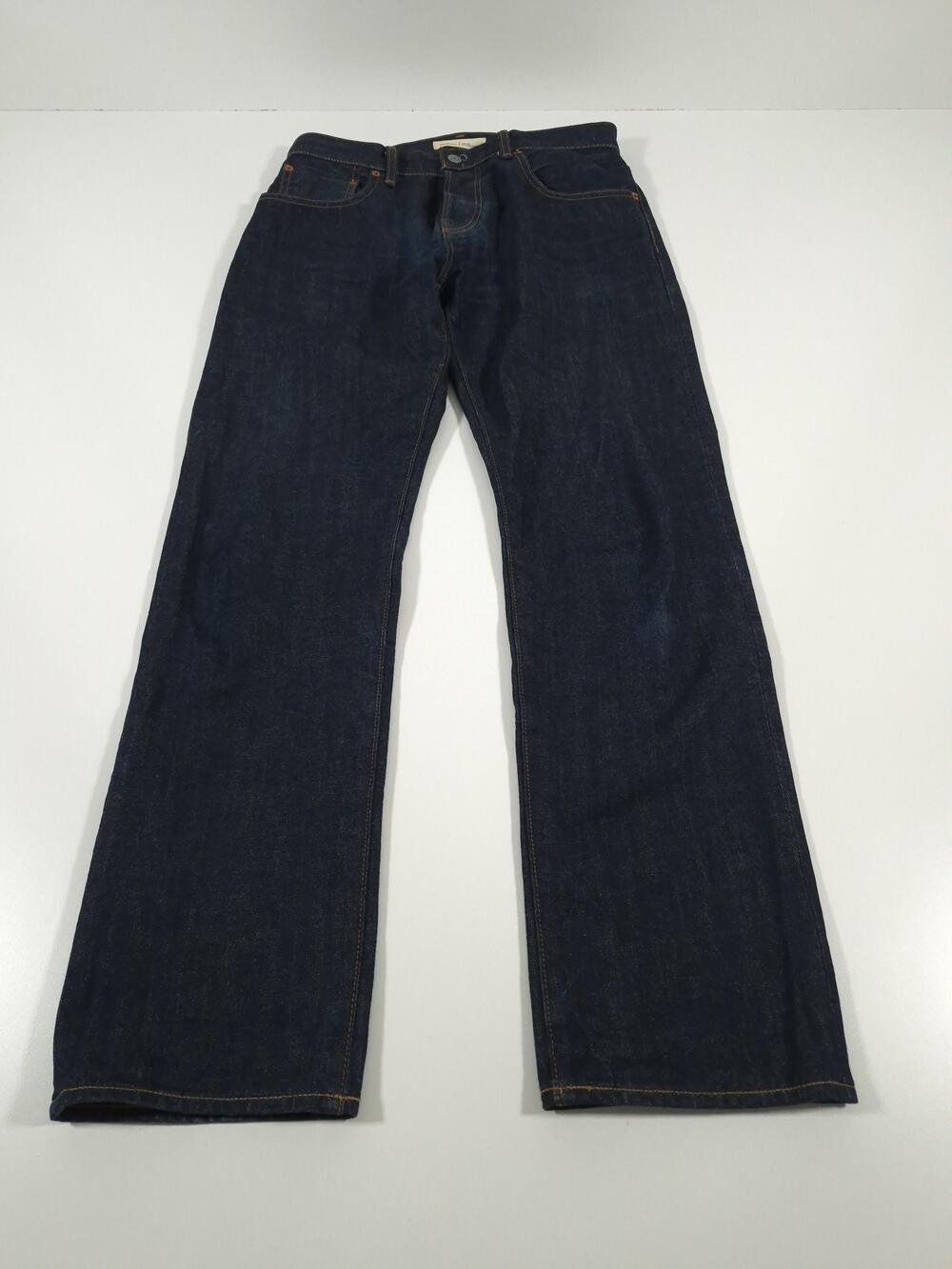 Gap 1969 Standard Jeans Mens 29x30 Dark Blue Raw Selvedge Denim Button Fly